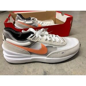 Nike Mens Waffle One Running‎ Shoes White Orange Trail Lightweight Bone 10